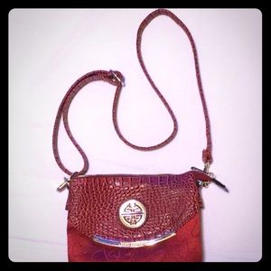 Hand bag, Satin with hearts pattern